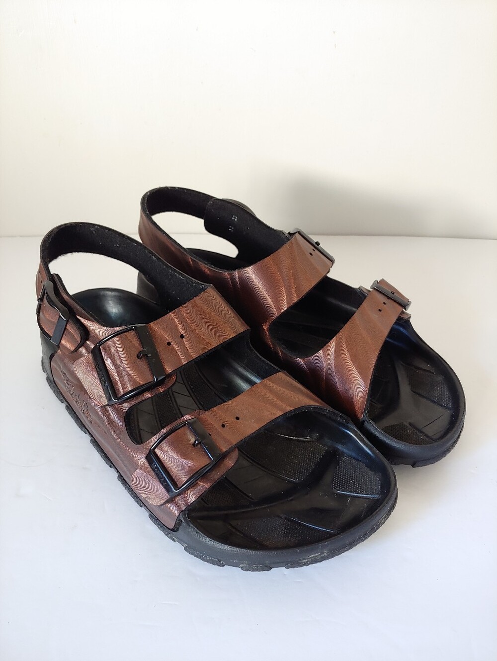 Birkenstock Birki's Haiti Metallic Slingback Sandals Copper Size 6